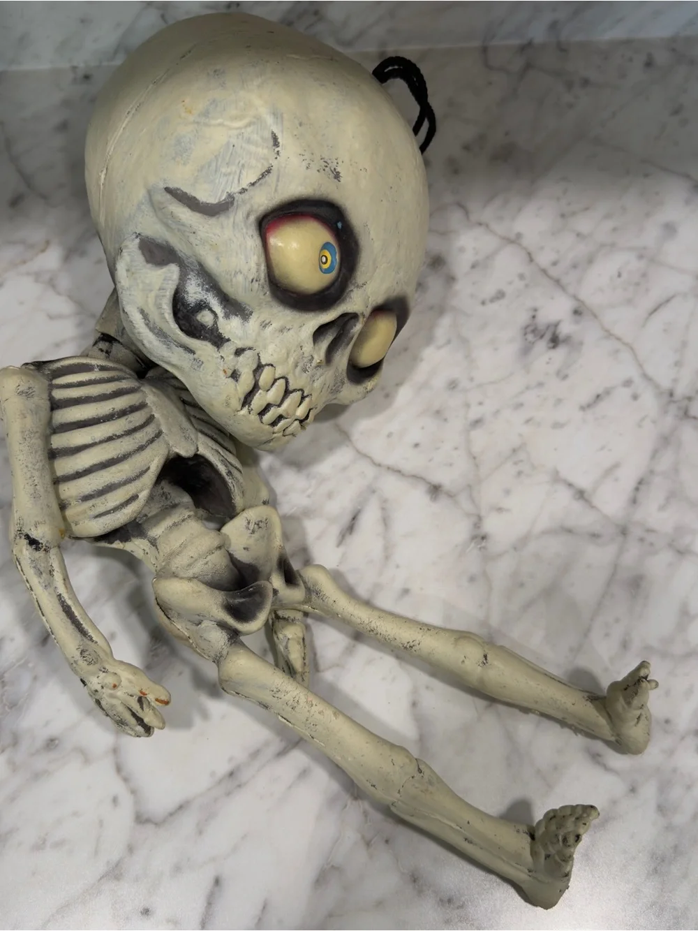 Vintage 2001 20” Latex Rubber Halloween Skeleton Figure Spooky Hanging Decor